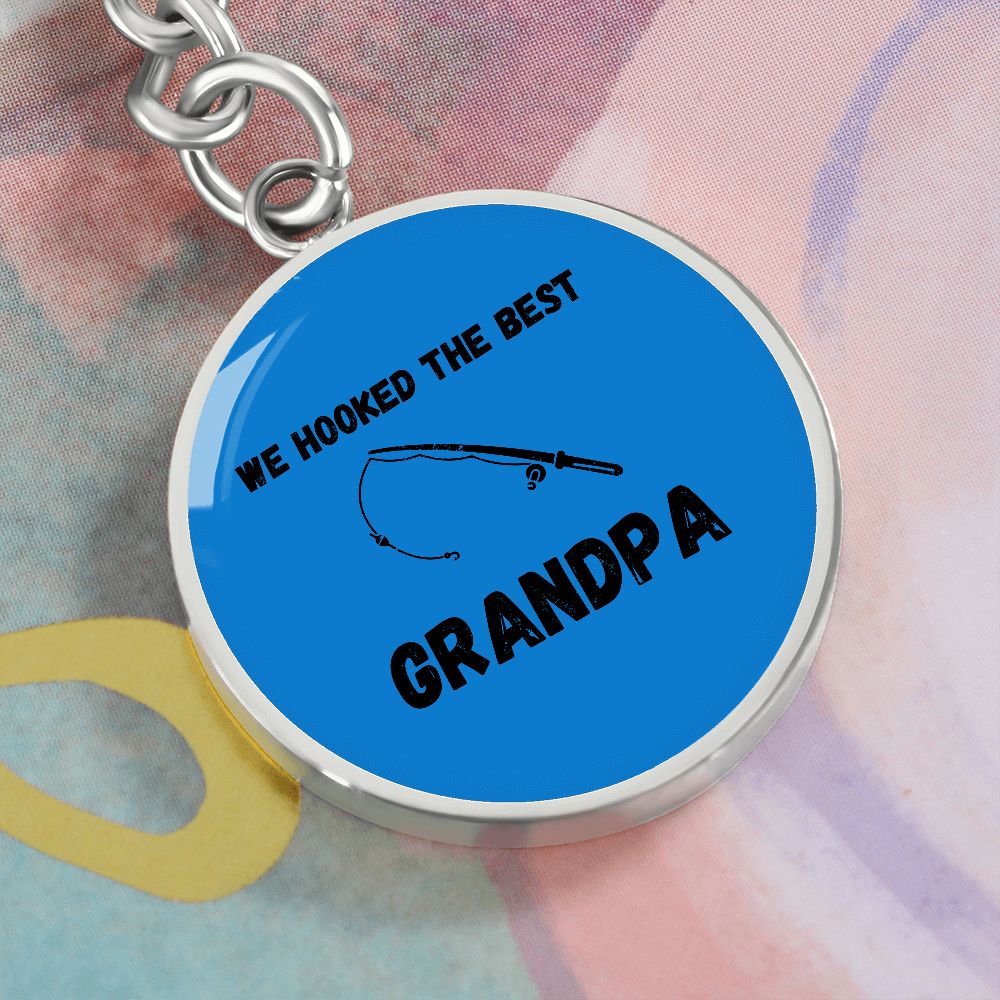 Graphic Circle Keychain For Keys | Fishing Best Grandpa