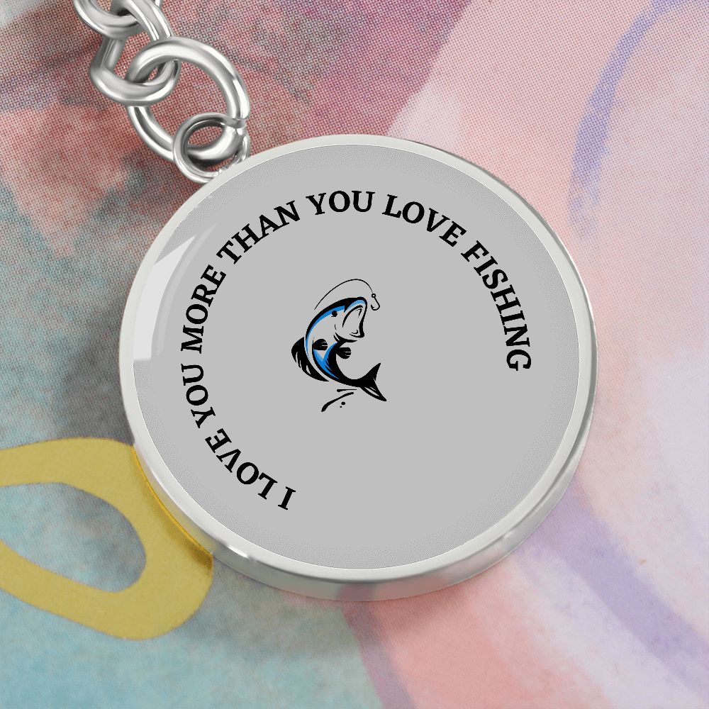 Graphic Circle Keychain For Keys | Love Fishing