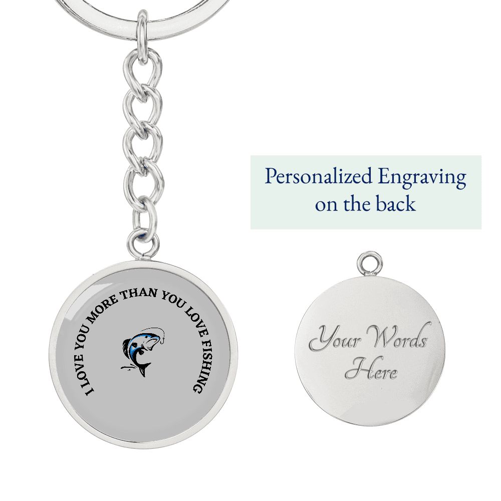Graphic Circle Keychain For Keys | Love Fishing