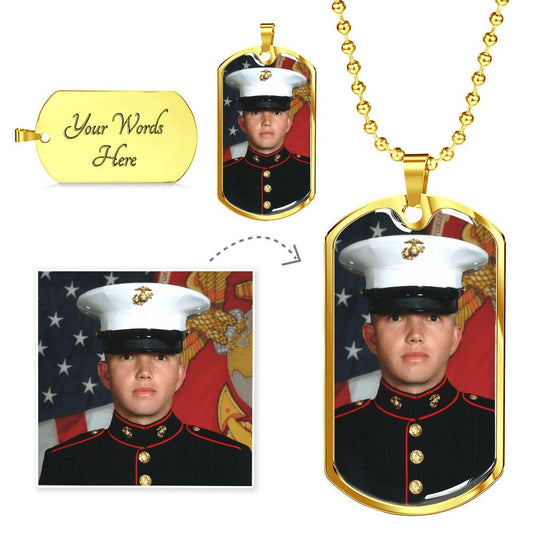 Single Dog Tag on Chain Personalized Customizable