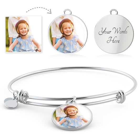 All My Love Personalized Round Photo Keepsake Bangle