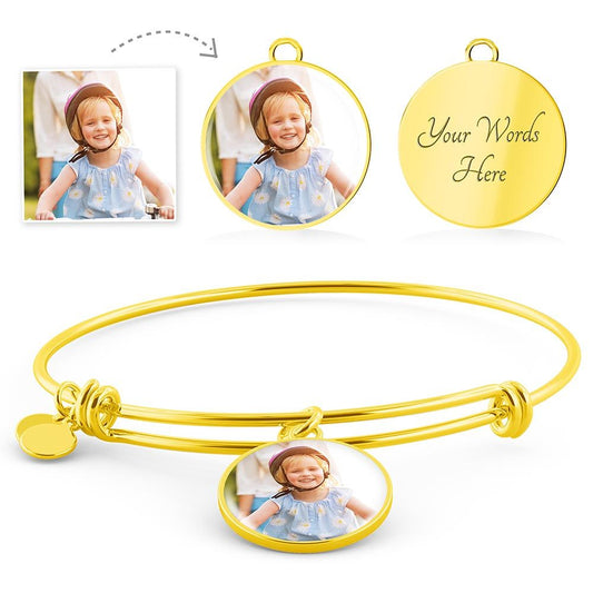 All My Love Personalized Round Photo Keepsake Bangle